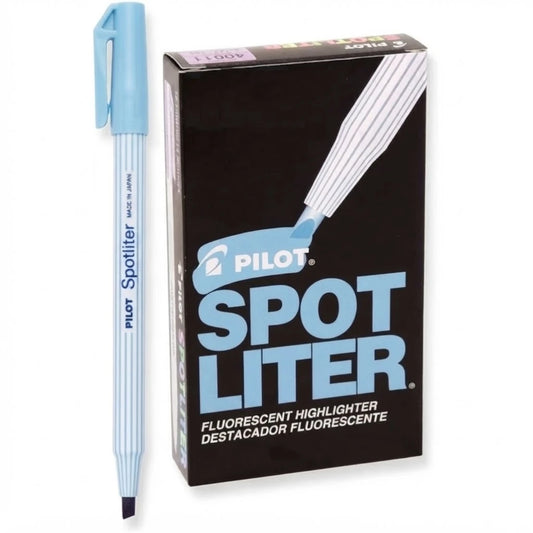 Resaltador Pilot tipo pluma SPOTLITER color Azul C/12 Pzas