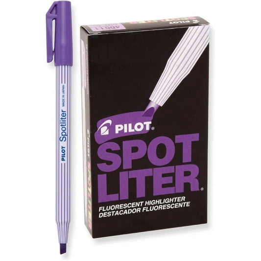 Resaltador Pilot tipo pluma SPOTLITER color morado C/12 Pzas