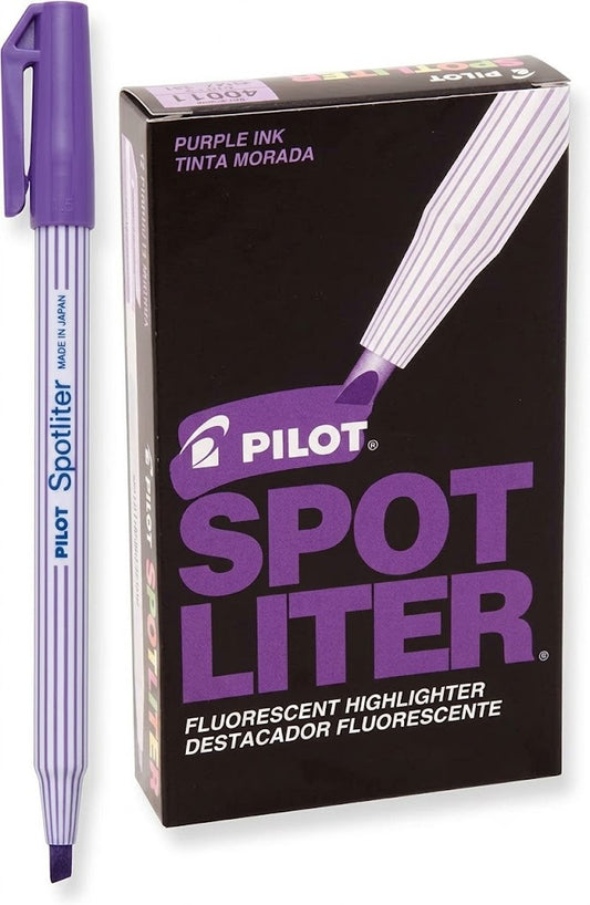 Resaltador Pilot tipo pluma SPOTLITER color morado C/12 Pzas