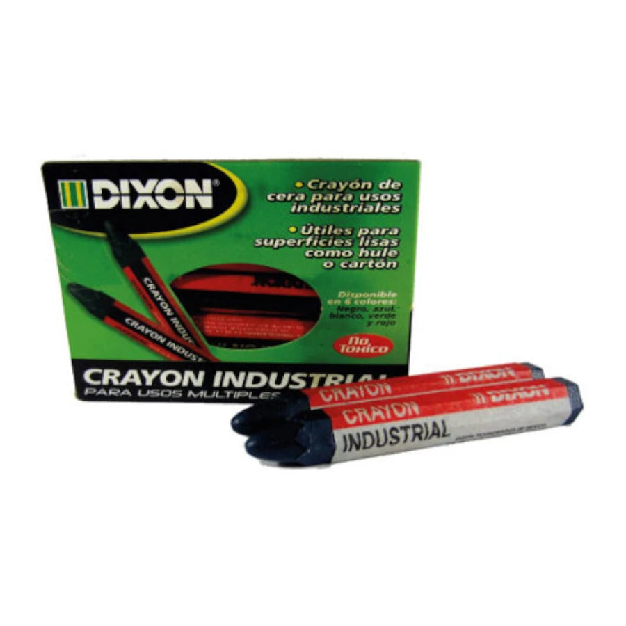 Crayón de Cera Industrial  Dixon Azul Caja con 10 Piezas
