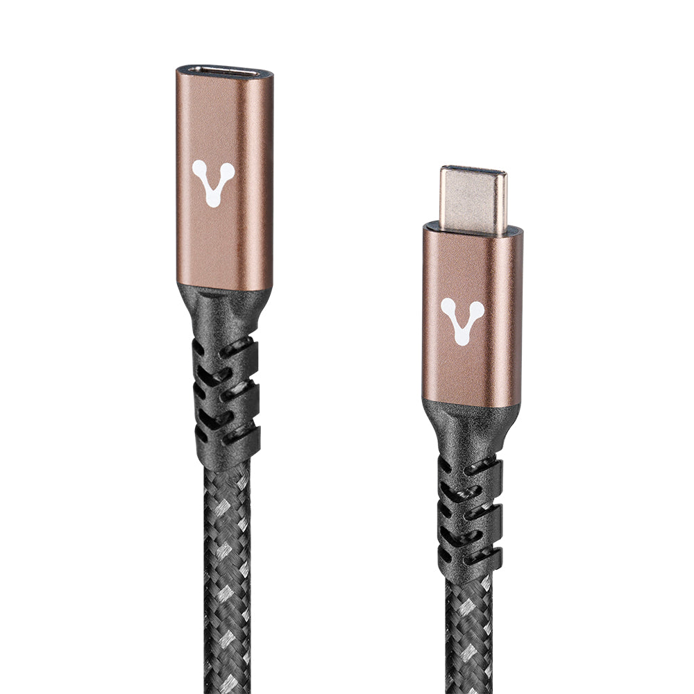 CABLE EXTENSION VORAGO CAB-127 TIPO C HEMBRA-TIPO C MACHO 1 METRO 100W NEGRO