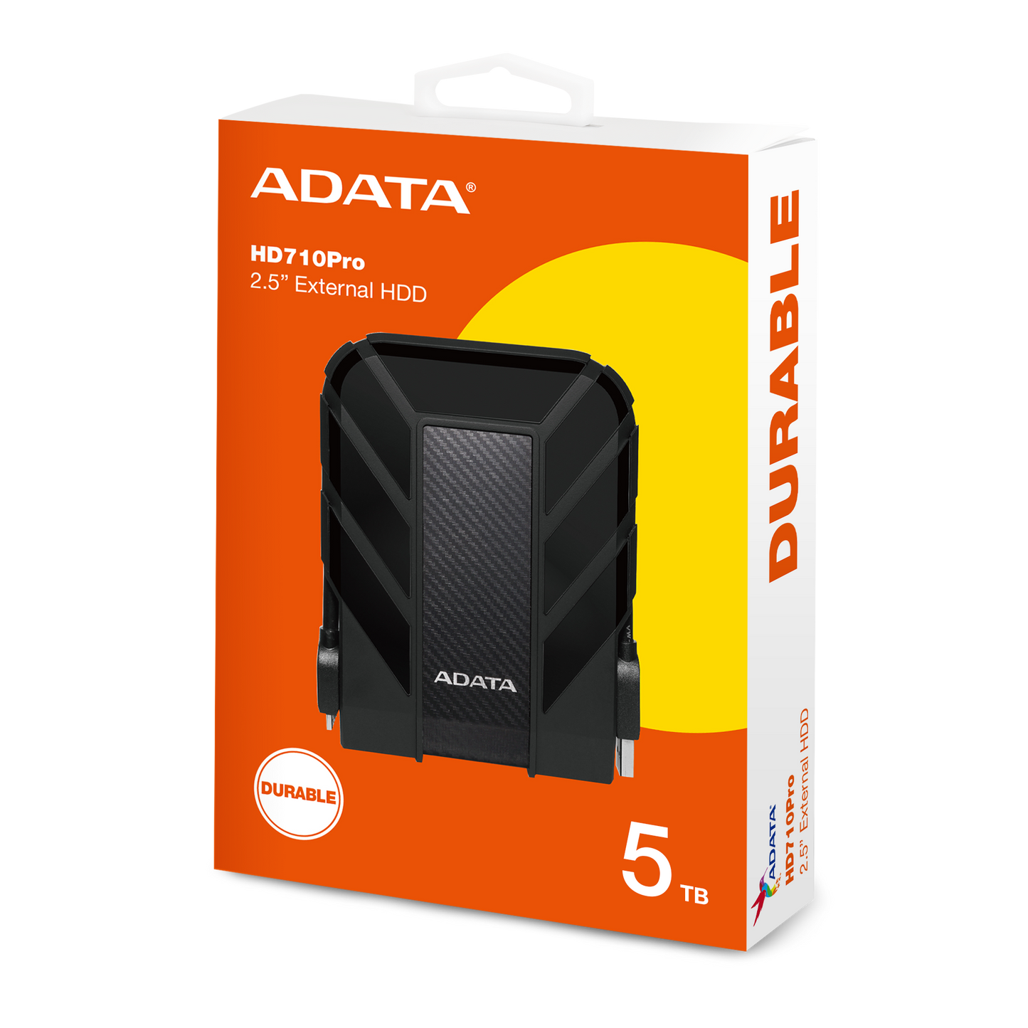 Disco Duro Externo Adata 5TB HD710 Pro 2.5" USB-A 3.2 Negro Resistente a Prueba de Agua Polvo y Golpes