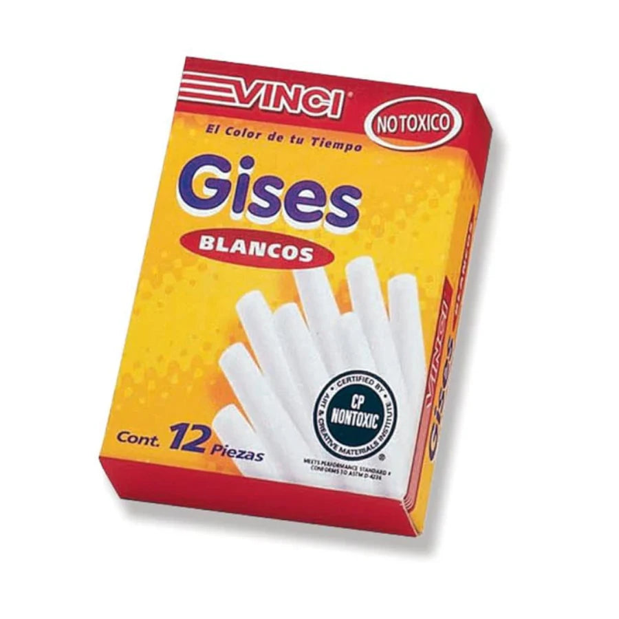 Gis vinci moldeado blanco caja c/12 piezas
