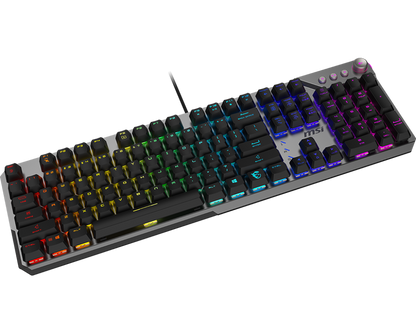 Teclado Gamer MSI STRIKE 600 SILENT LED RGB Mecánico Membrana Alámbrico USB Negro Inglés