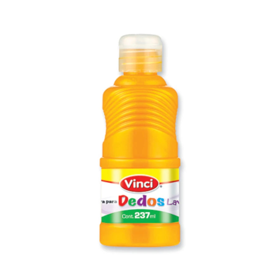 Pintura para dedos lavable vinci 237ml amarillo