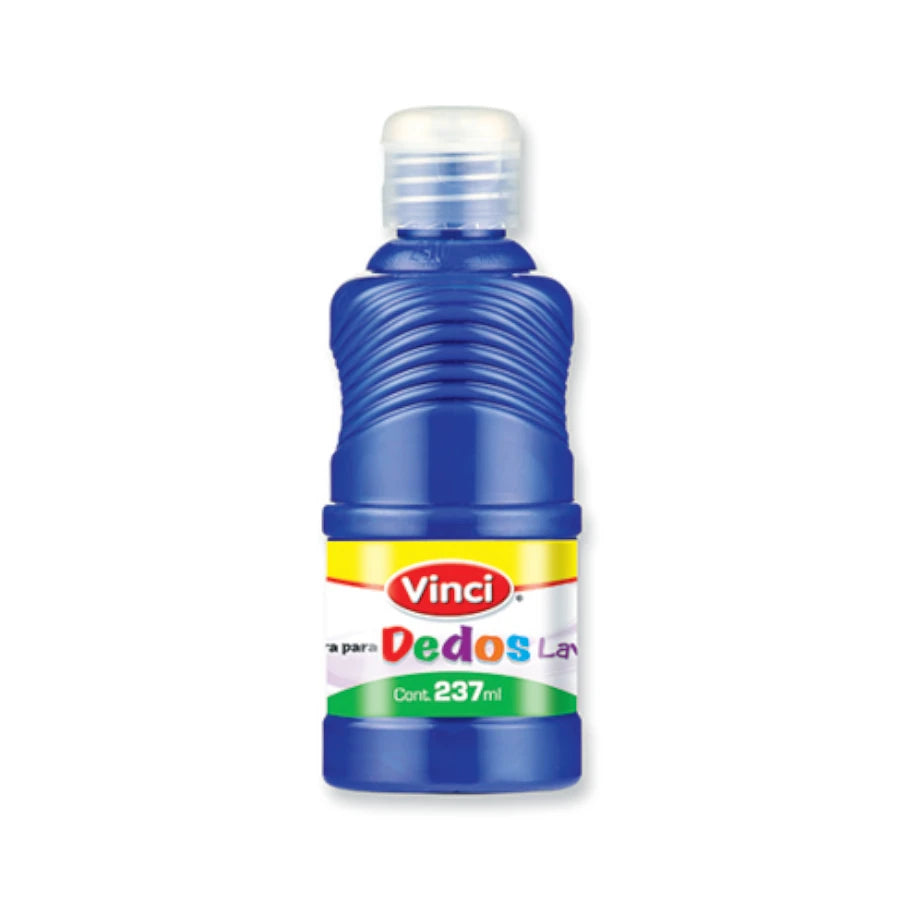 Pintura para dedos lavable vinci 237 ml azul
