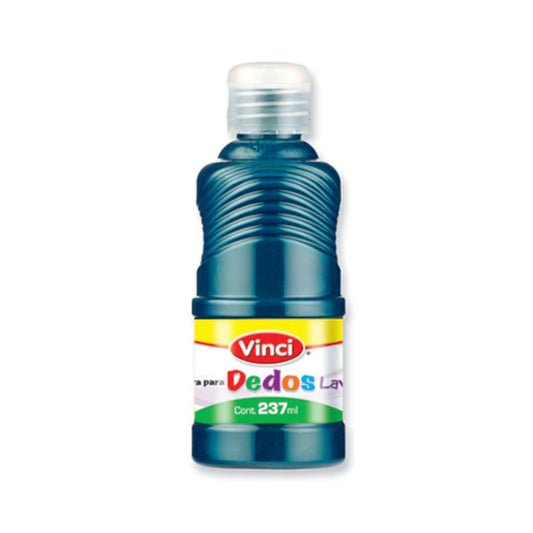 Pintura para dedos lavable vinci 237 ml azul turquesa