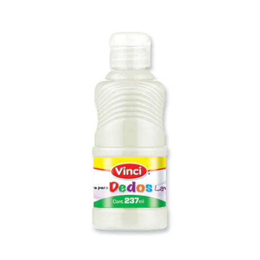 Pintura para dedos lavable vinci 237 ml blanco