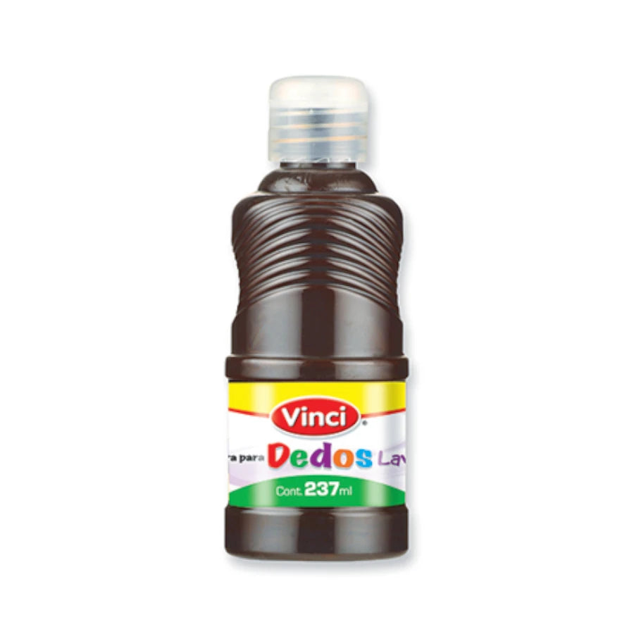 Pintura para dedos lavable vinci 237 ml café