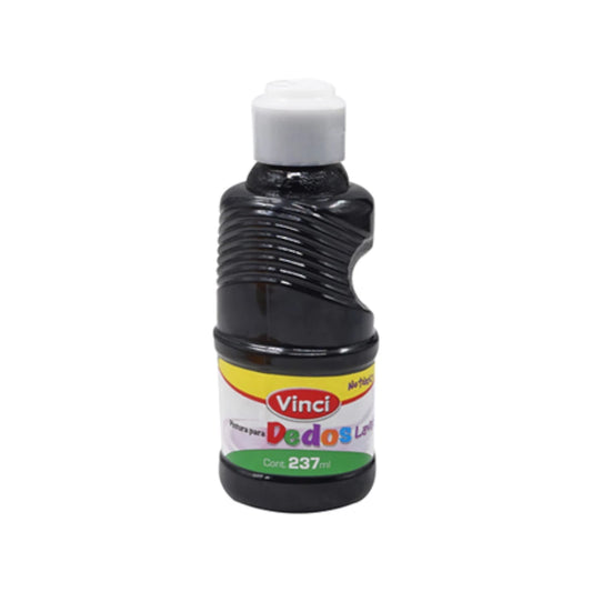 Pintura para dedos lavable vinci 237 ml negro