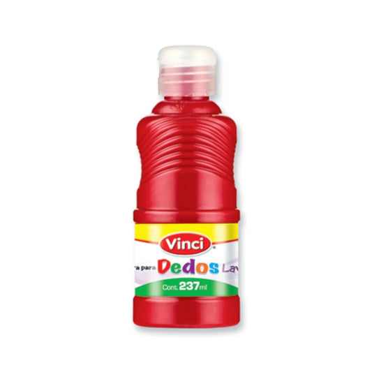 Pintura para dedos lavable vinci 237 ml rojo