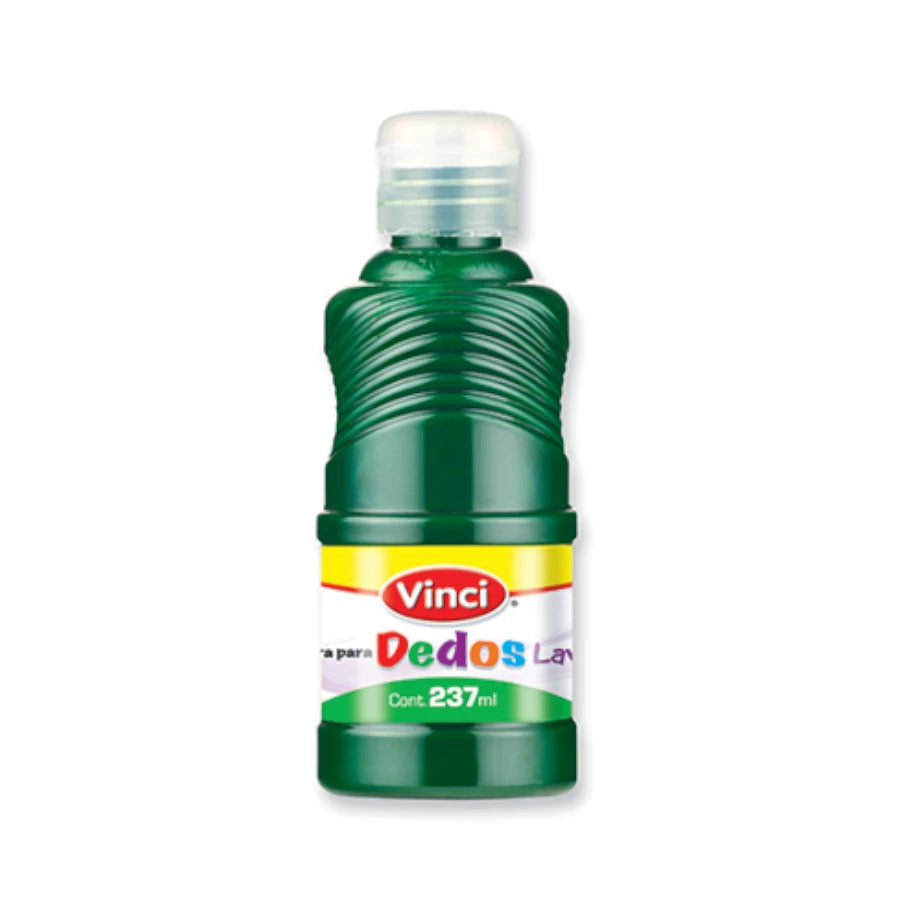 Pintura para dedos lavable vinci 237 ml verde