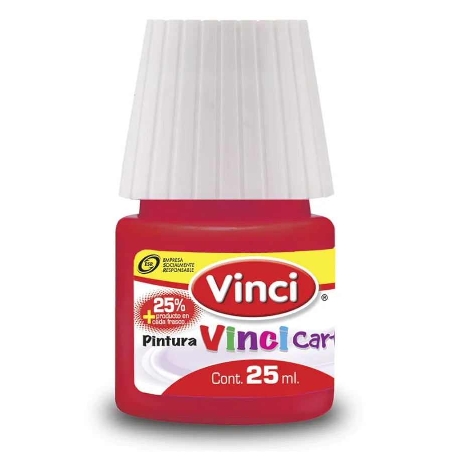 Pintura cartel vinci 25 ml carmin - 55 caja c/10 piezas
