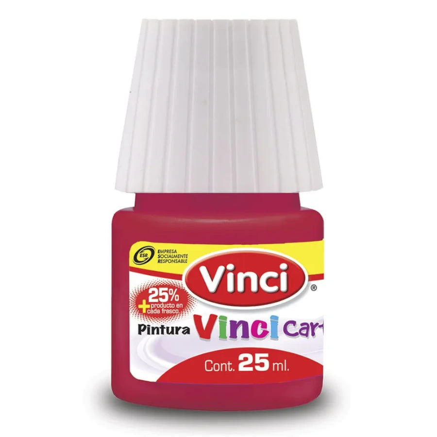 Pintura cartel vinci 25 ml rojo carmesi - 56 caja c/10 piezas