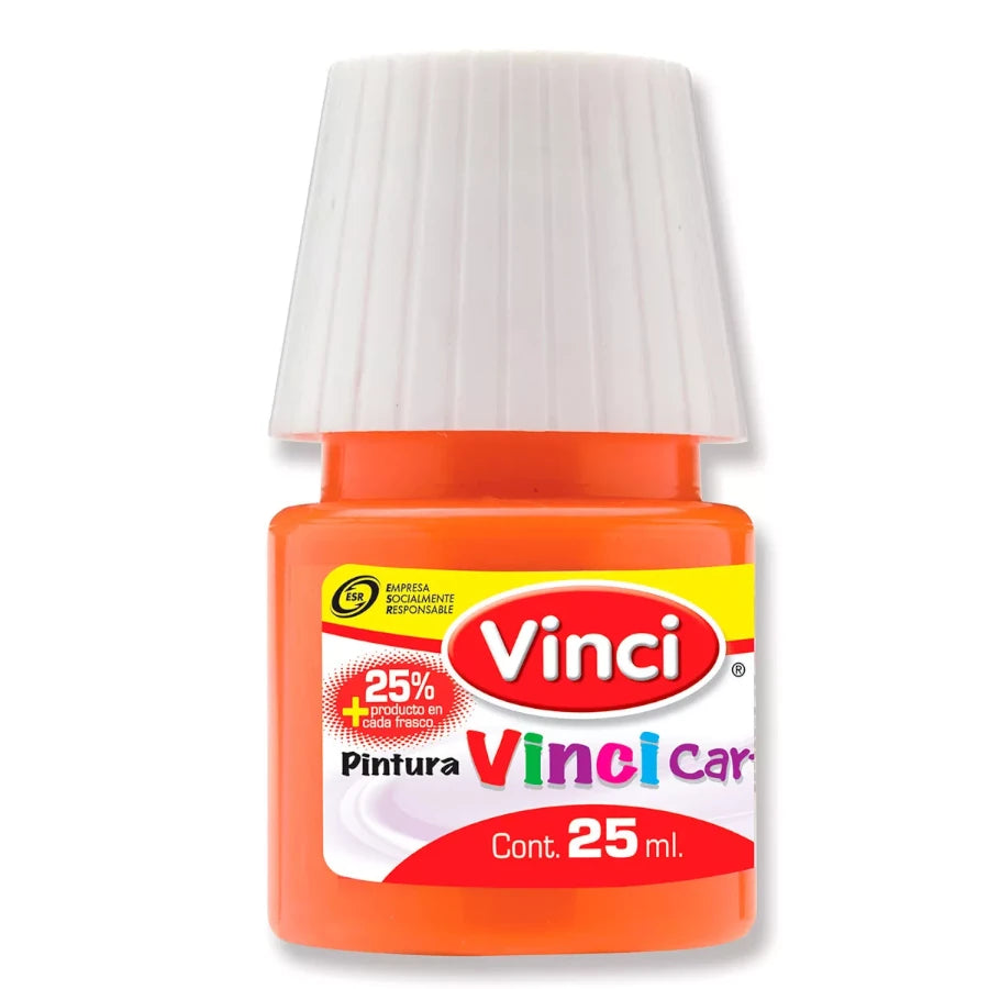 Pintura cartel vinci 25 ml rojo naranja - 53 caja c/10 piezas
