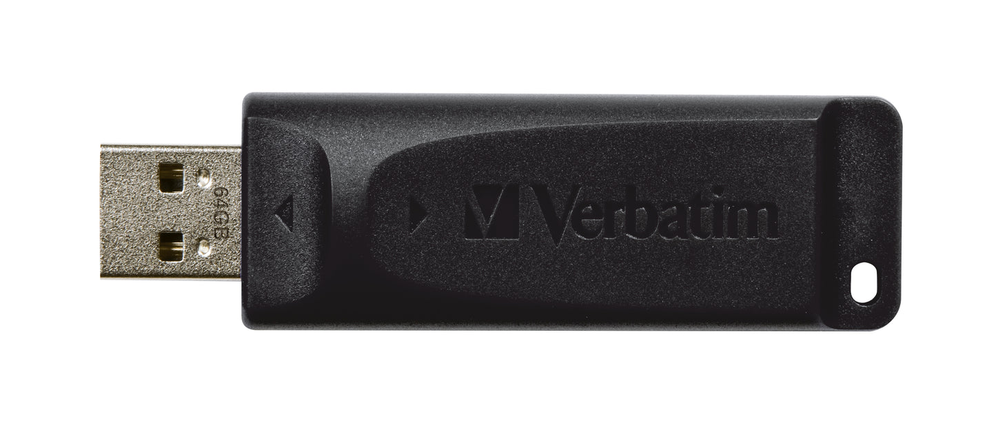 Memoria USB Verbatim 64GB 2.0 Slider Color Negro