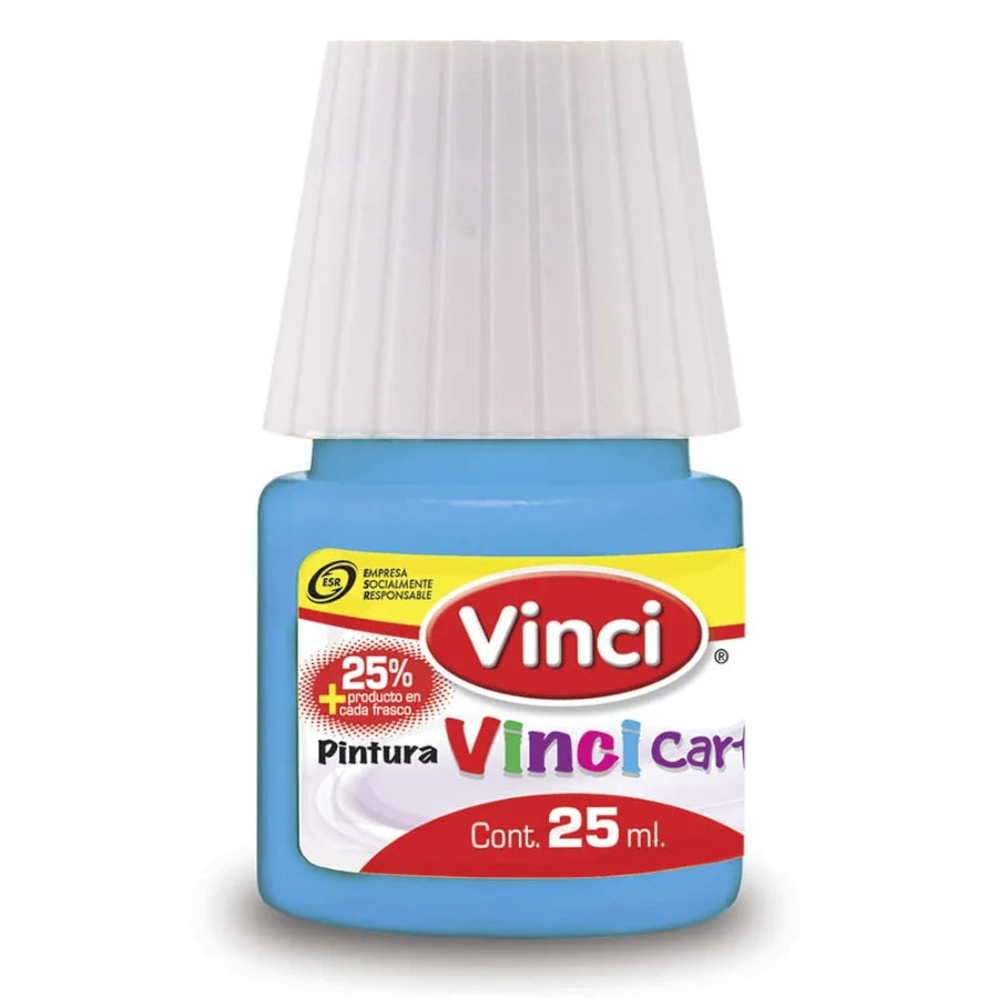 Pintura cartel vinci 25 ml azul pastel - 84 caja c/10 piezas