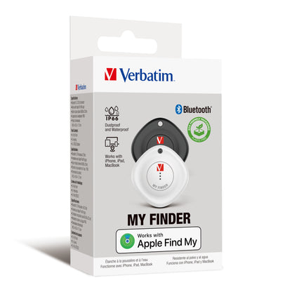 Localizador Verbatim Bluetooth MyFinder Verbatim Blanco y Negro Paquete C/2 Piezas