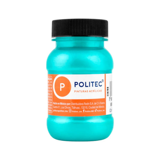 Pintura Acrilica Politec Verde Metalico 100 ml No 533 Caja c/6 piezas