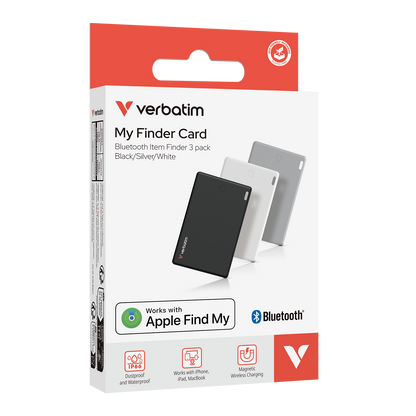 Localizador Verbatim My Finder Bluetooth Tarjeta 3 pack Negro Gris y Blanco