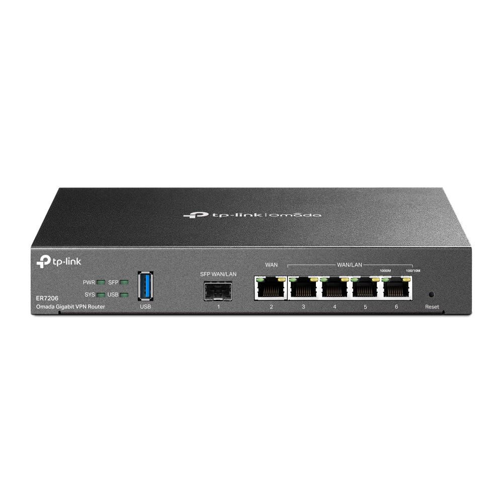 Router Omada by TP-Link Gigabit VPN 1× Gigabit SFP WAN Port 1× Gigabit RJ45 WAN Port 2× Gigabit WAN/LAN RJ45