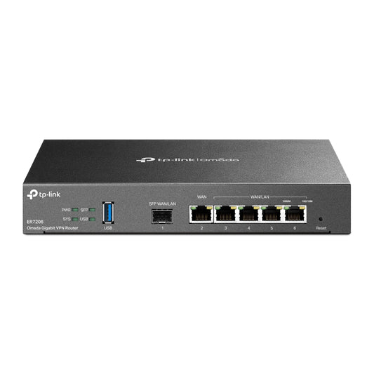 Router Omada by TP-Link Gigabit VPN 1× Gigabit SFP WAN Port 1× Gigabit RJ45 WAN Port 2× Gigabit WAN/LAN RJ45