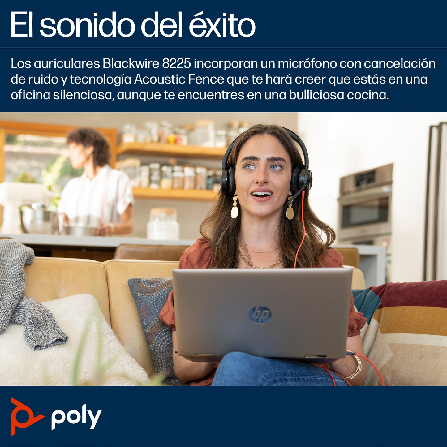 Poly Auriculares estéreo USB-C Blackwire 8225 + Adaptador USB-C/A