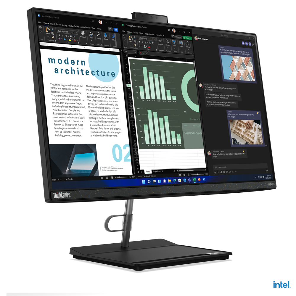 All in One Lenovo ThinkCentre Neo 30a 24 Gen 3 23.8" Intel Core i3-1215U Disco duro 512GB SSD Ram 8GB Windows 11 Pro
