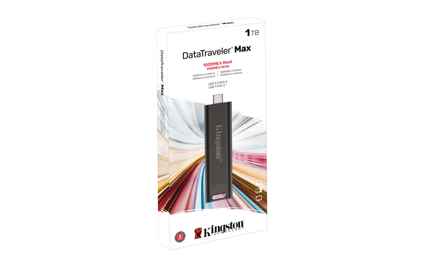 Memoria USB Kingston Tipo C DataTraveler Max 1TB USB-C 3.2 (Negro) Lectura 1000MB/s Escritura 900MB/s