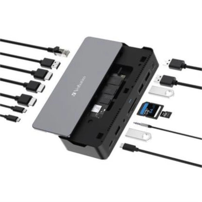 Docking Verbatim Carcasa SSD USB-C Pro 15 en 1 Suministro Eléctrico 80W Color Negro