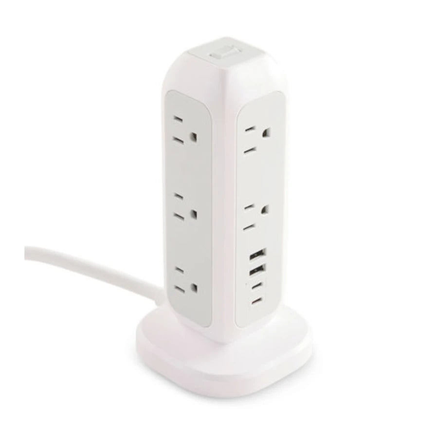 Torre Multicontacto Verbatim con 11 Tomas de Corriente y Protección contra Sobrecarga Puertos 2xUSB-C 2xUSB-A