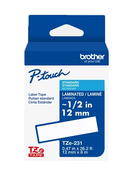 Cinta de Etiquetas Laminada Brother TZE751 P-touch con texto en negro sobre fondo verde