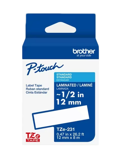 Cinta de Etiquetas Laminada Brother TZE751 P-touch con texto en negro sobre fondo verde