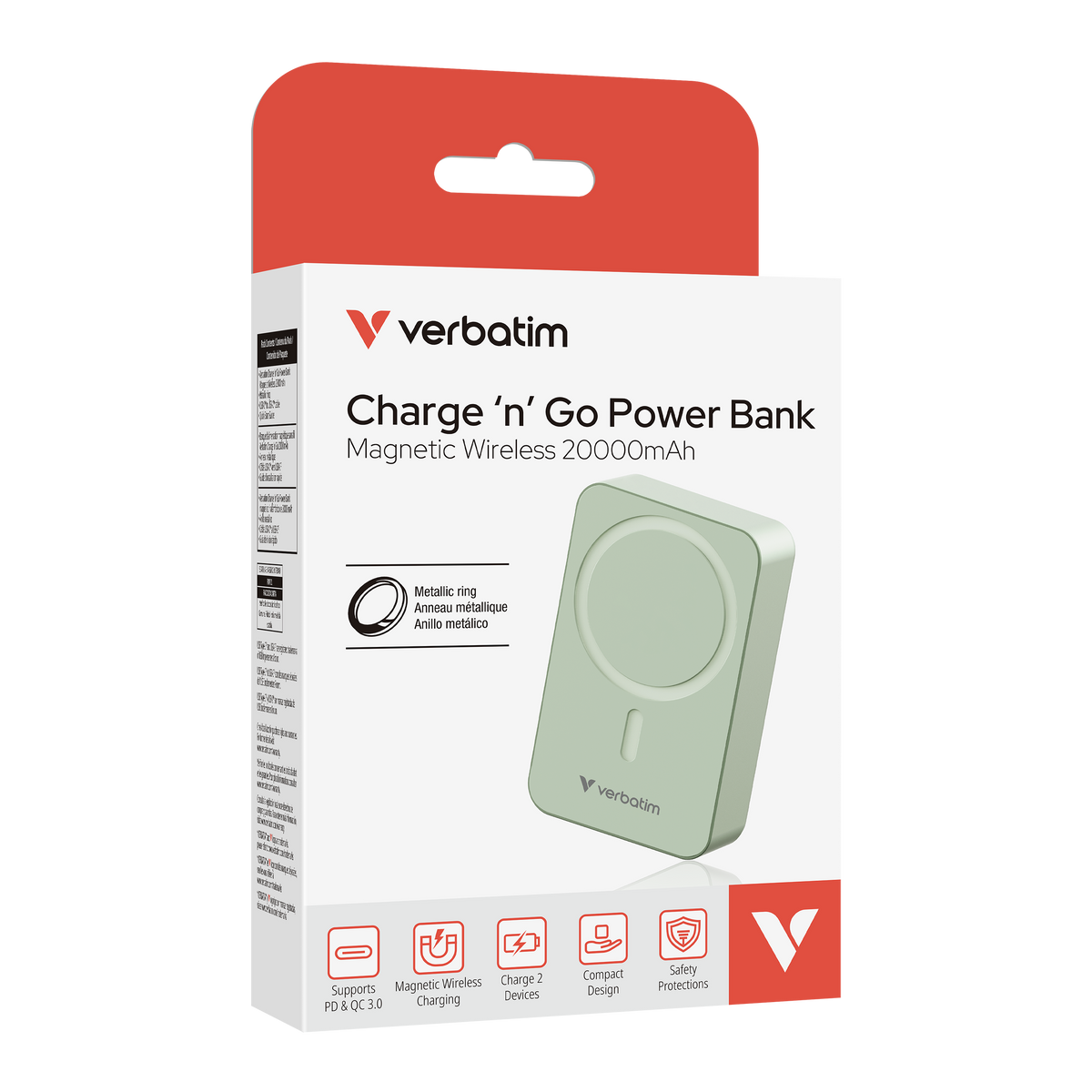 Cargador Magnético Verbatim Esencial Charge con 20 000mah Color Verde