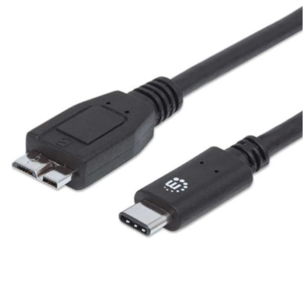 Cable Manhattan USB-C V3.1 C-Micro B 1m Color Negro