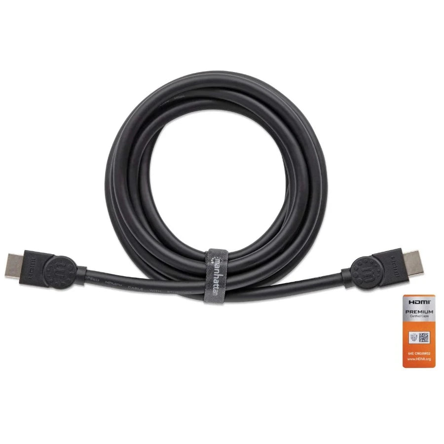Cable Manhattan HDMI Alta Velocidad con Canal Ethernet Premium 1.8m Color Negro