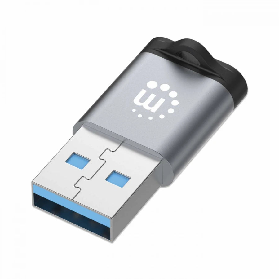 Adaptador USB-C V3.2 Gen1 AM-CH 5Gbps 3A Aluminio Gris Espacial/Negro