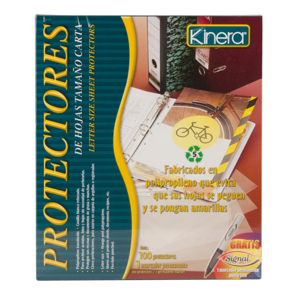 Mica kinera 360 protector hoja carta caja/100
