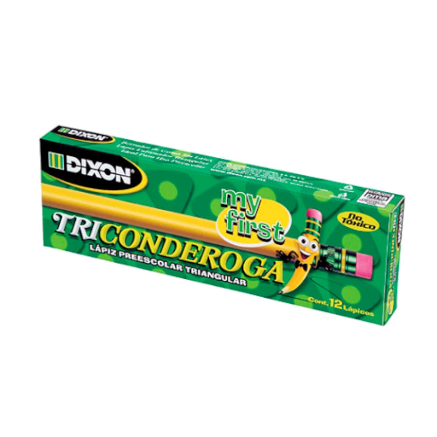 Lapiz Dixon ticonderoga my first 2 triangular madera caja c/12 lapices