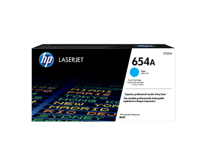 Tóner HP LaserJet 654A Cian