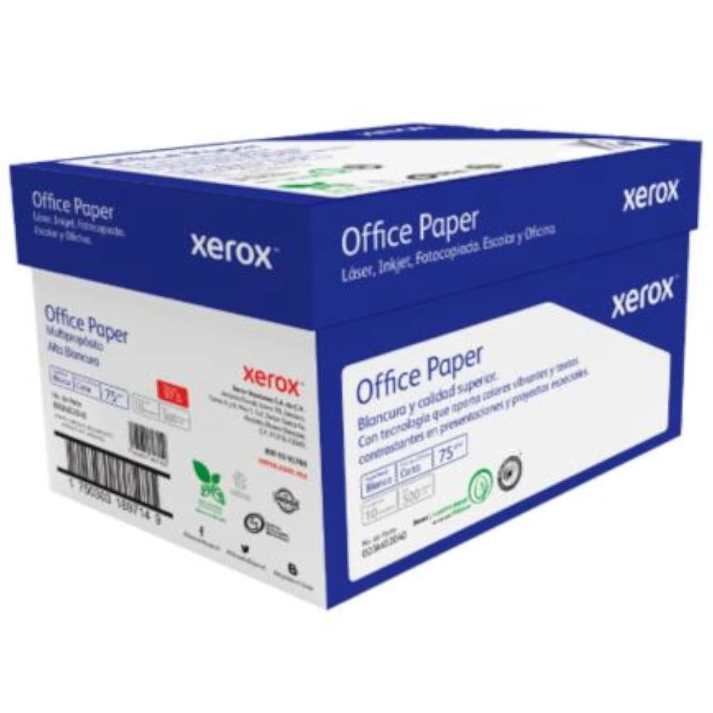 Papel Office Xerox 75g Carta Azul | Blancura 97% | Caja 5000 Hojas