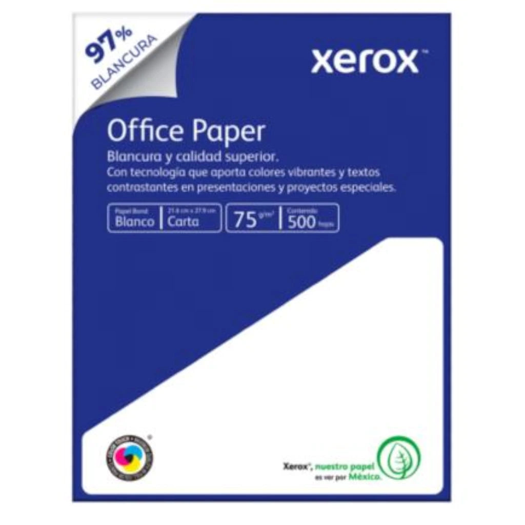 Papel Office Xerox 75g Carta Azul | Blancura 97% | Caja 5000 Hojas