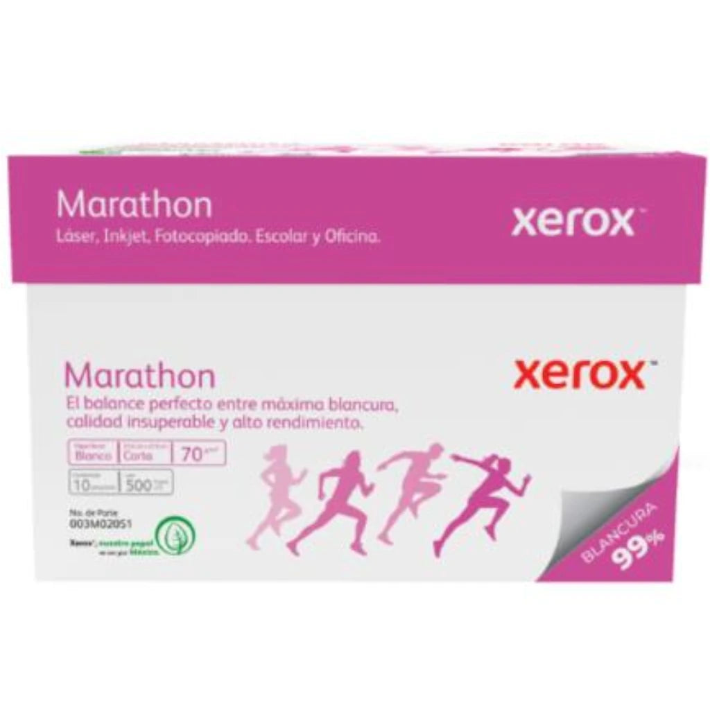 Papel Bond Xerox Marathon 70g Carta | Blancura 99% | Caja 5000 Hojas