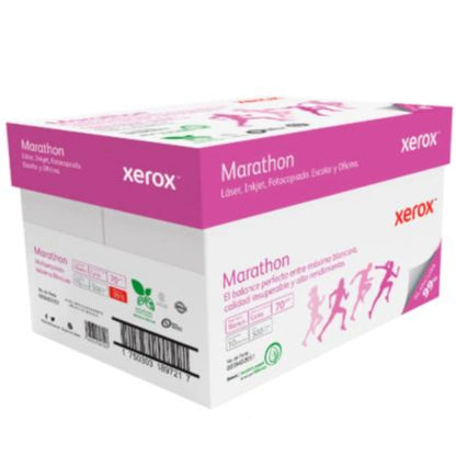 Papel Bond Xerox Marathon 70g Carta | Blancura 99% | Caja 5000 Hojas