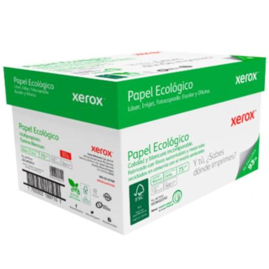 Caja de Hojas Papel Bond Xerox Carta Ecológico 75g con 5000 Hojas | Venpli