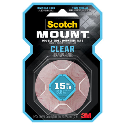 Cinta de Montaje 3M Modelo 410HDC Transparente 25.4 mm x 1.5 m