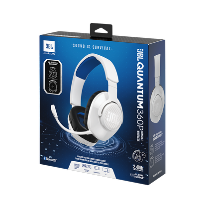 Auriculares inalámbricos JBL supraaurales para juegos JBL Quantum 360P para consola PS color blanco/azul