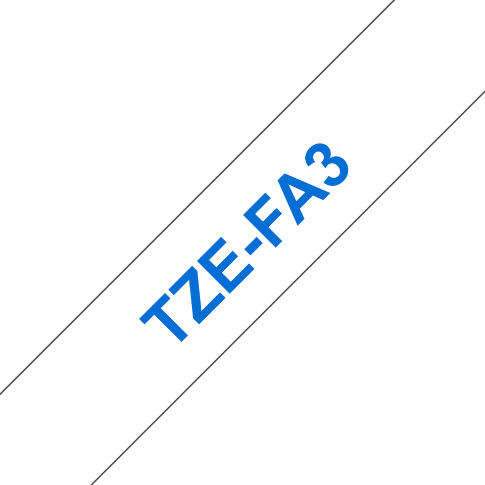 Cinta Brother TZEFA3 Azul sobre Cinta Blanca 1/2