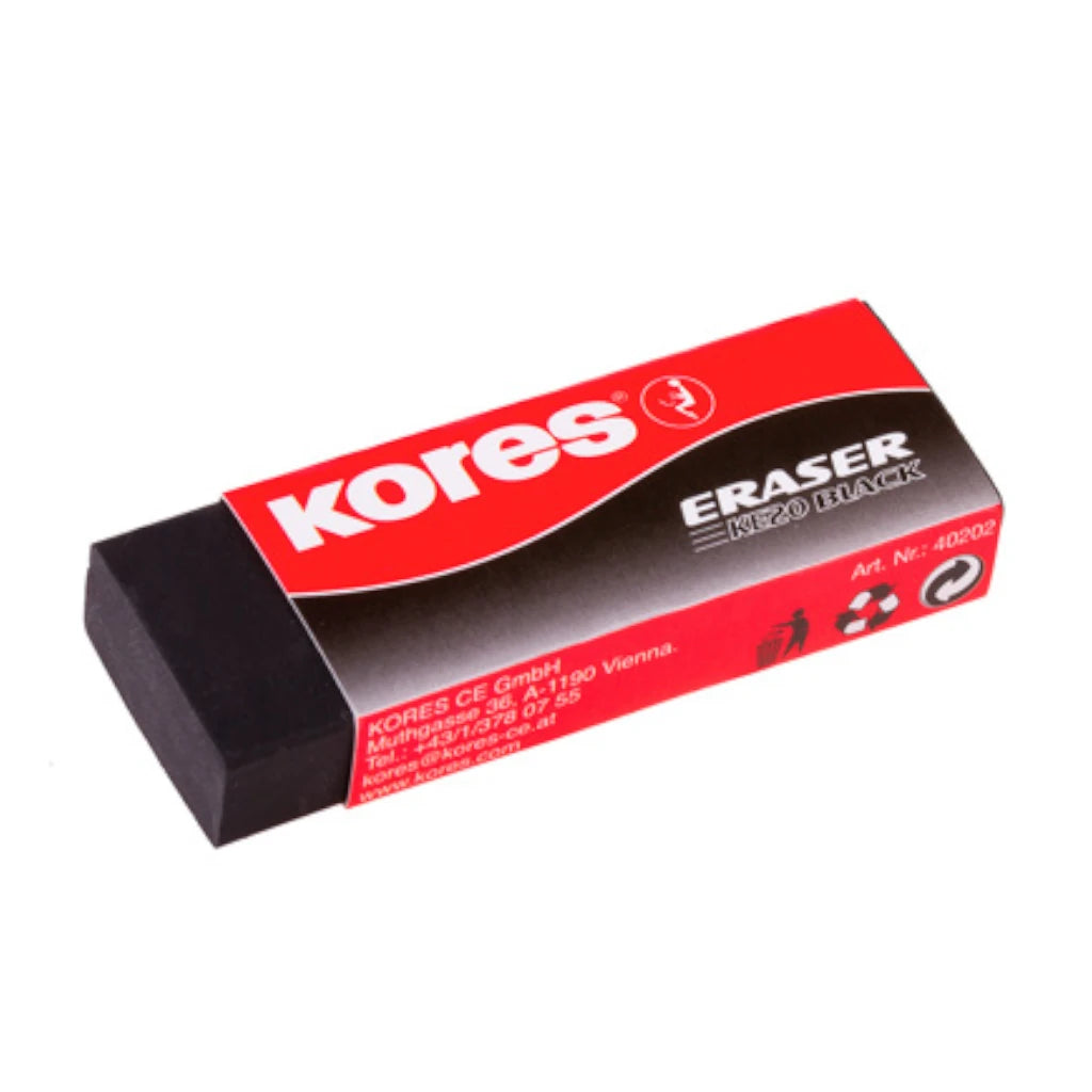 Borrador Kores KE-20 Dust Free Negro Caja C/20 Piezas