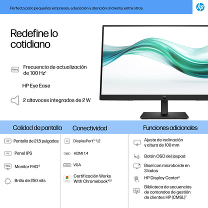 Monitor Full HD HP 3 Pro de 21.5" 322 ph 100 Hz 72 NTSC IPS LCD